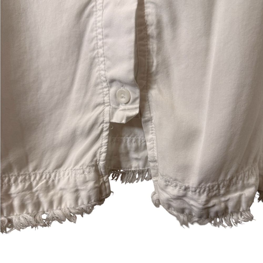 Thread + Supply White Frayed Hem Sleeveless Top Large Pre-loved - Picture 3 of 5